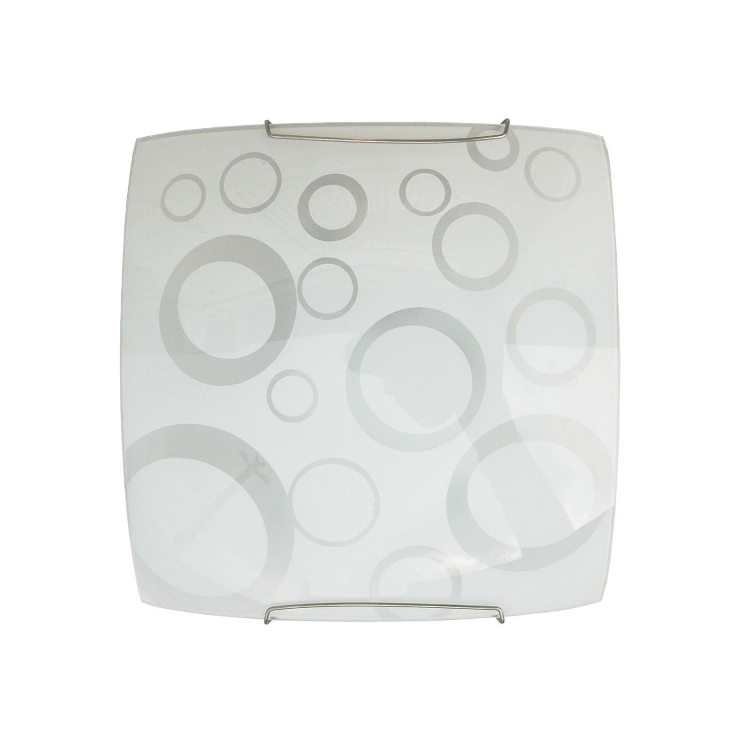 Plafoniera 30 cm in vetro bianco e decoro satinato