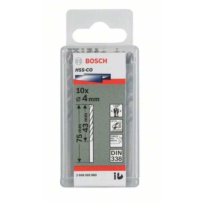 Bosch de la perceuse en métal bits de HSS-Co DIN standard ligne 338 10-pack