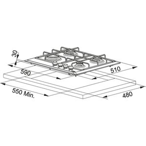 Piano cottura incasso FHSM 604 4G OA E avena 4 fuochi Franke