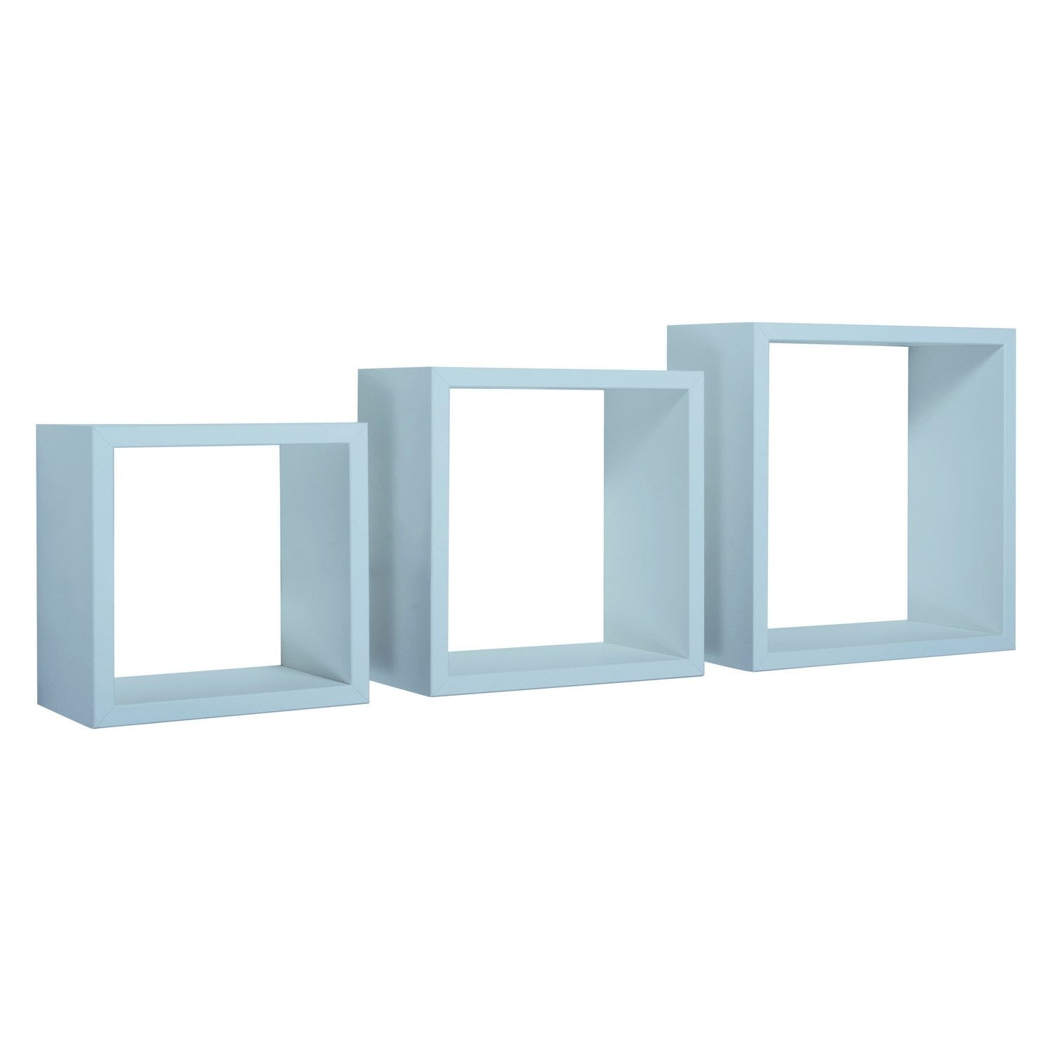 Estantes de pared conjunto de 3 cubos blancos