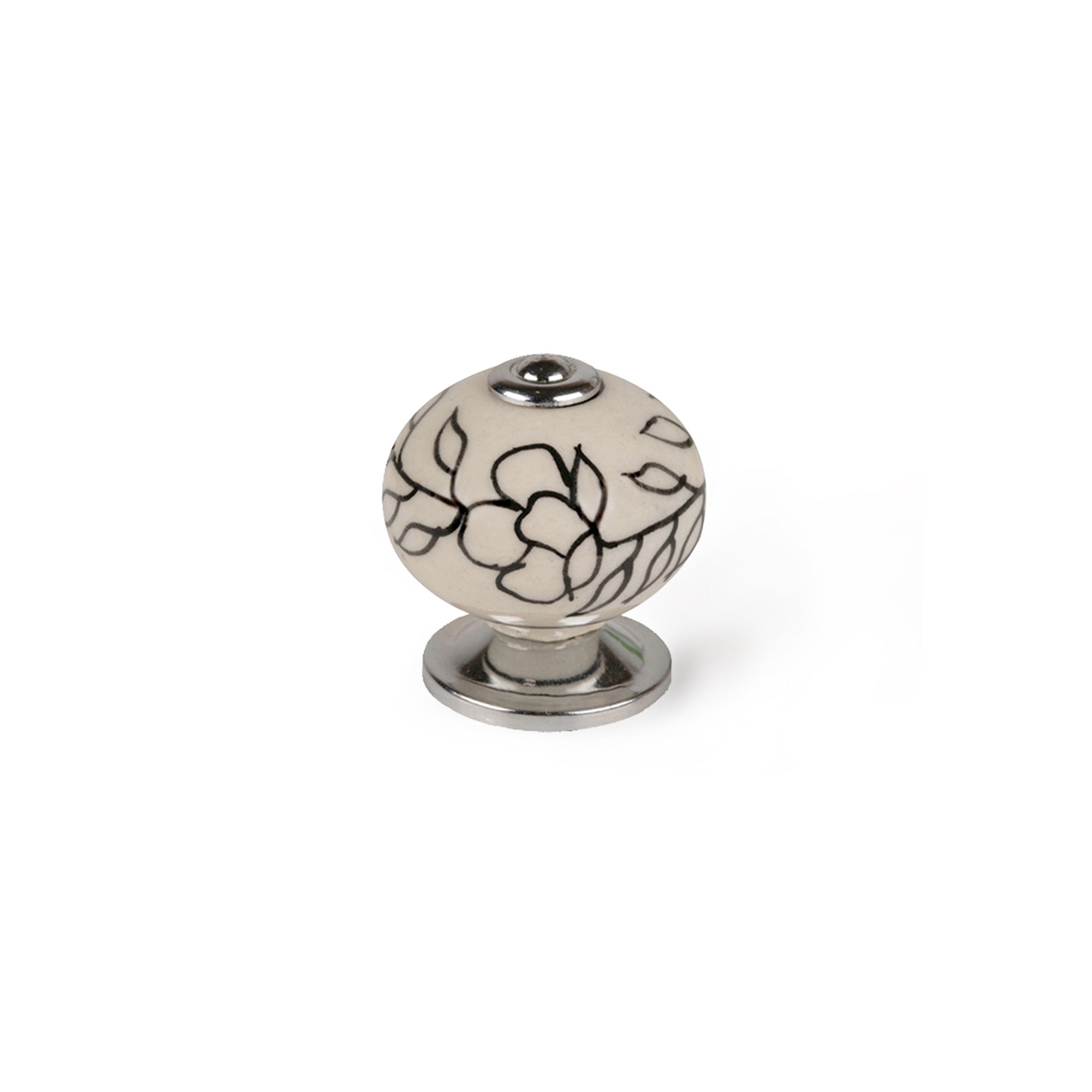 Bouton De Meuble Style D Coratif En Porcelaine Finition Florale Mesures Mm