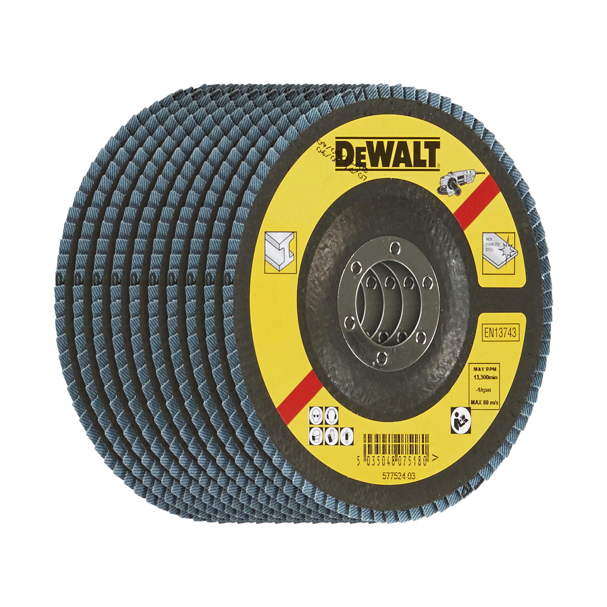 DEWALT DT3101-QZ - Discos De Lija De 125mm Y Grano 40 Con 8 Orificos Perforados Con Velcro 10 Ud 86282974