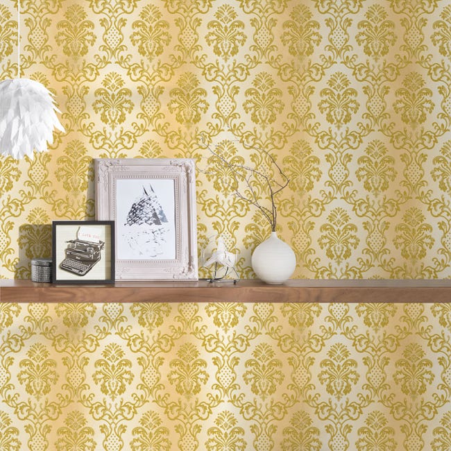 Décor de mur de grandes fleurs en papier en blanc jaune et -  France