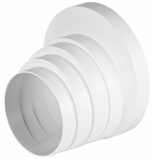 Marley Grille de ventilation ronde dans tube Blanc 190 x 150 mm