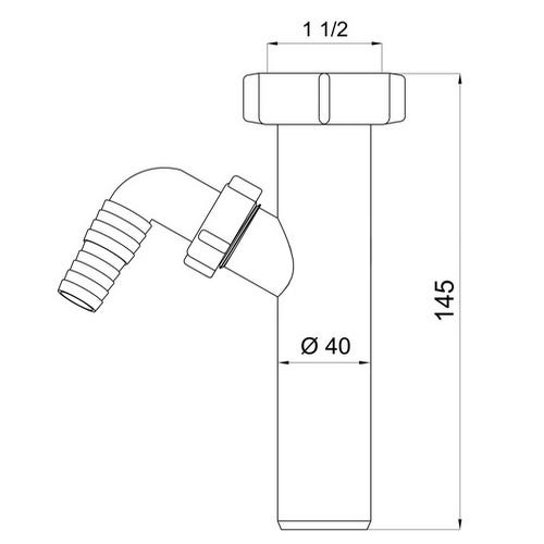Drene el conector del tubo de la trampa de desechos 1 1/2 bsp x 40mm