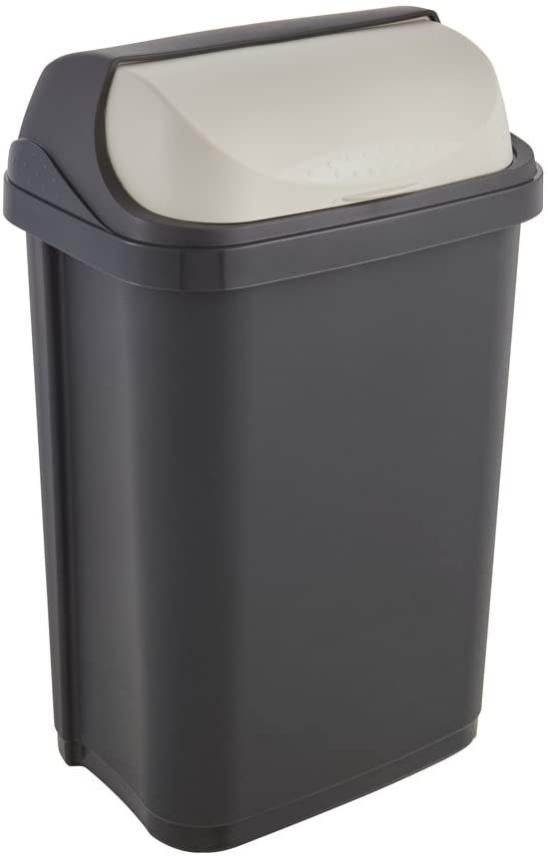 Pattumiera Keeeper Rasmus 50L Con Coperchio A Scorrimento - Argento, Senza BPA - Foto 3