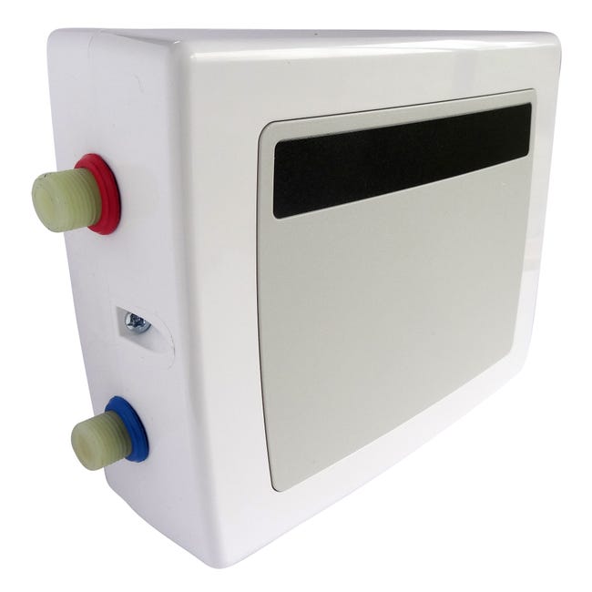 Tankless, scaldabagno elettrico, istantaneo, piccolo scaldabagno istantaneo,  da cucina, bagno, da appendere a parete, 7,5 kW, 30-55 °C, termostato  intelligente con display LCD (bianco) : : Fai da te