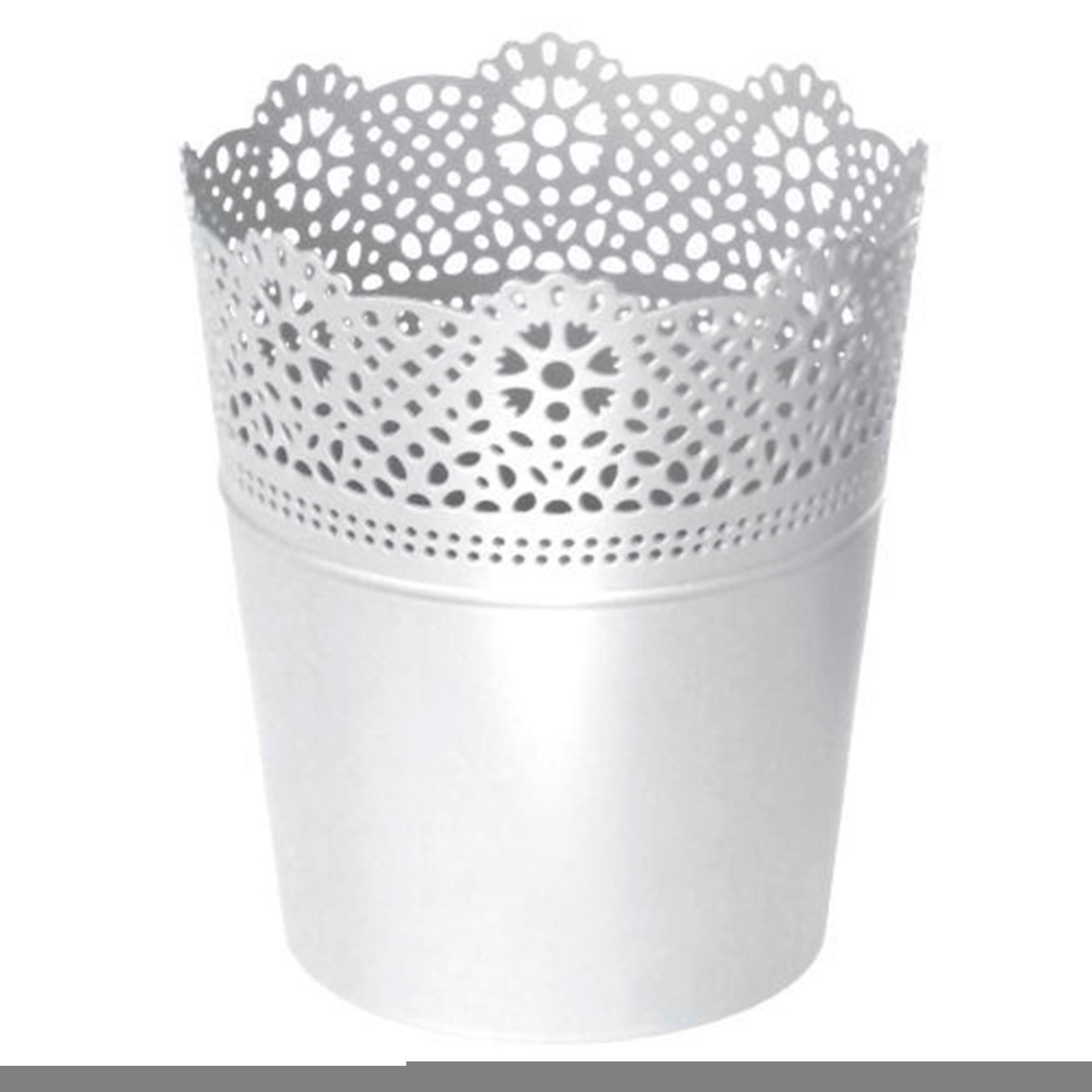Prosperplast Lace Vaso Da Fiori In Plastica Bianco 16x16x18,5 Cm – Design Traforato Ecocompatibile