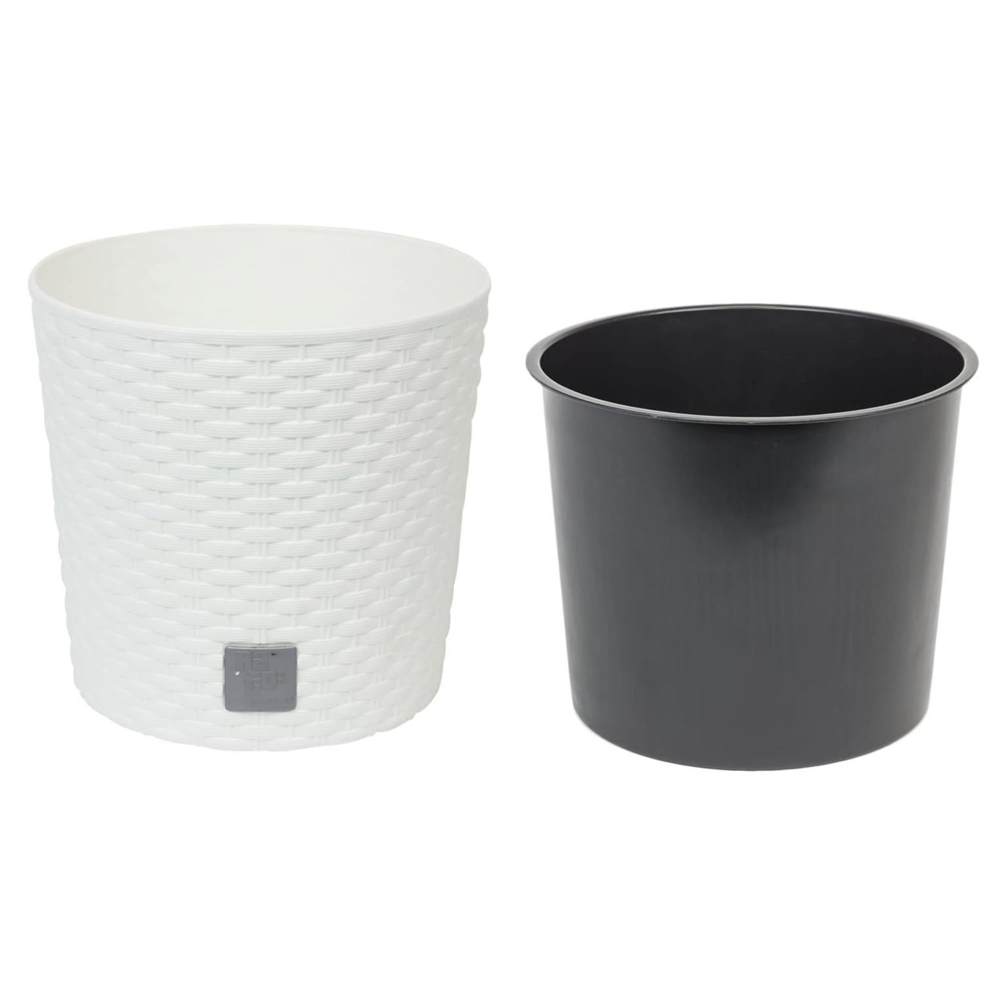 PROSPERPLAST Rato Pot rond blanc 4,7 litres avec pot à planter Ø 20 x 19 cm - 3