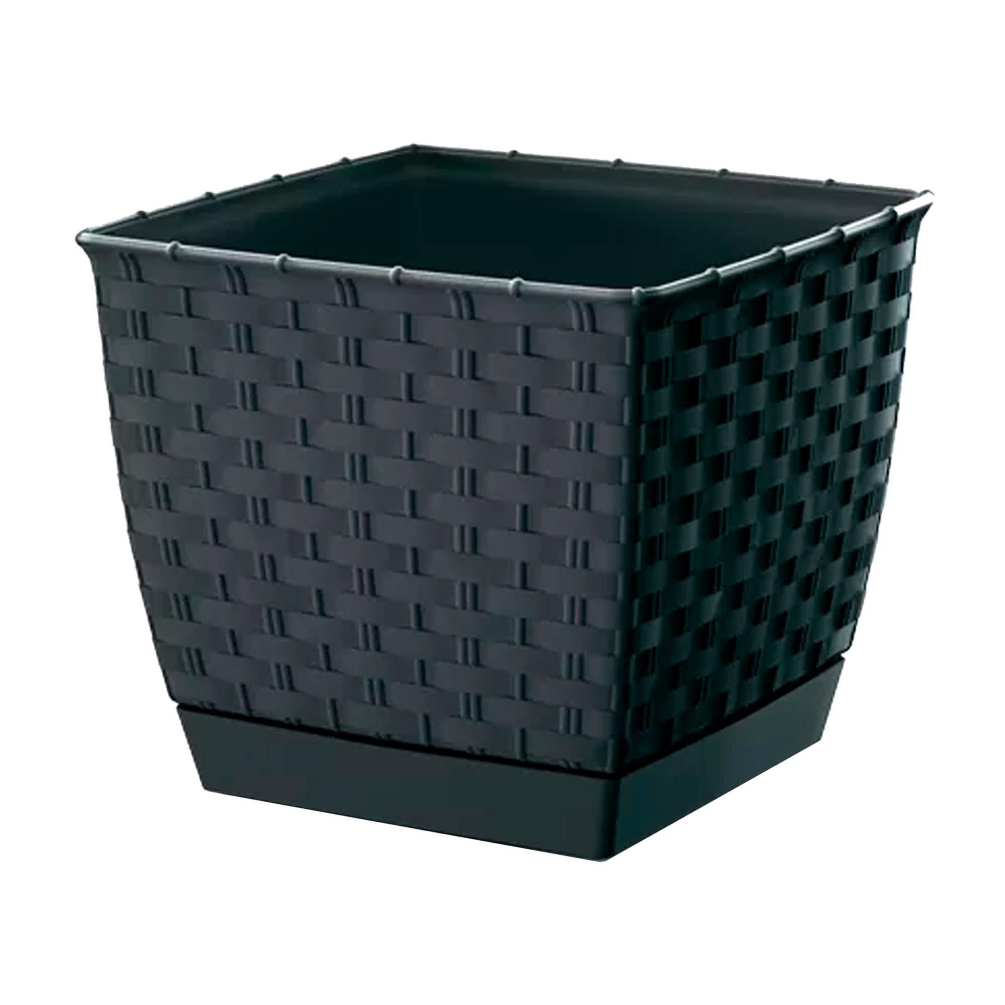 Prosperplast - Vaso RATOLLA SQUARE da 2,5 l - 16,5x16,5x14,2 cm in colore moka