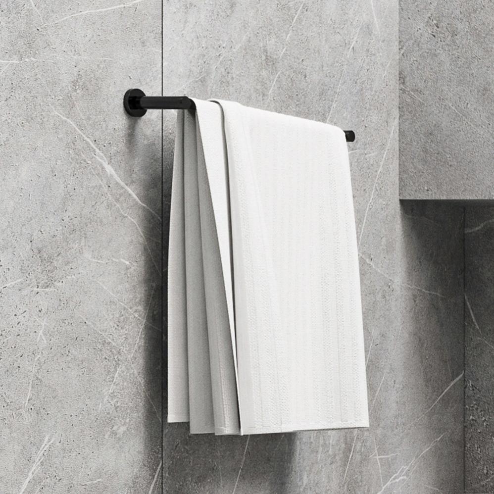 Porte-serviettes 1 Barre Fixe Modern Project, 60 Cm Laiton couleur : Noir Mat - 2
