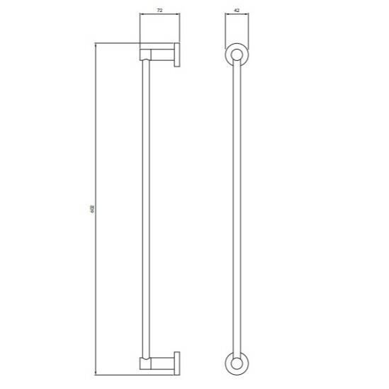 Porte-serviettes 1 Barre Fixe Modern Project, 60 Cm Laiton couleur : Noir Mat - 3