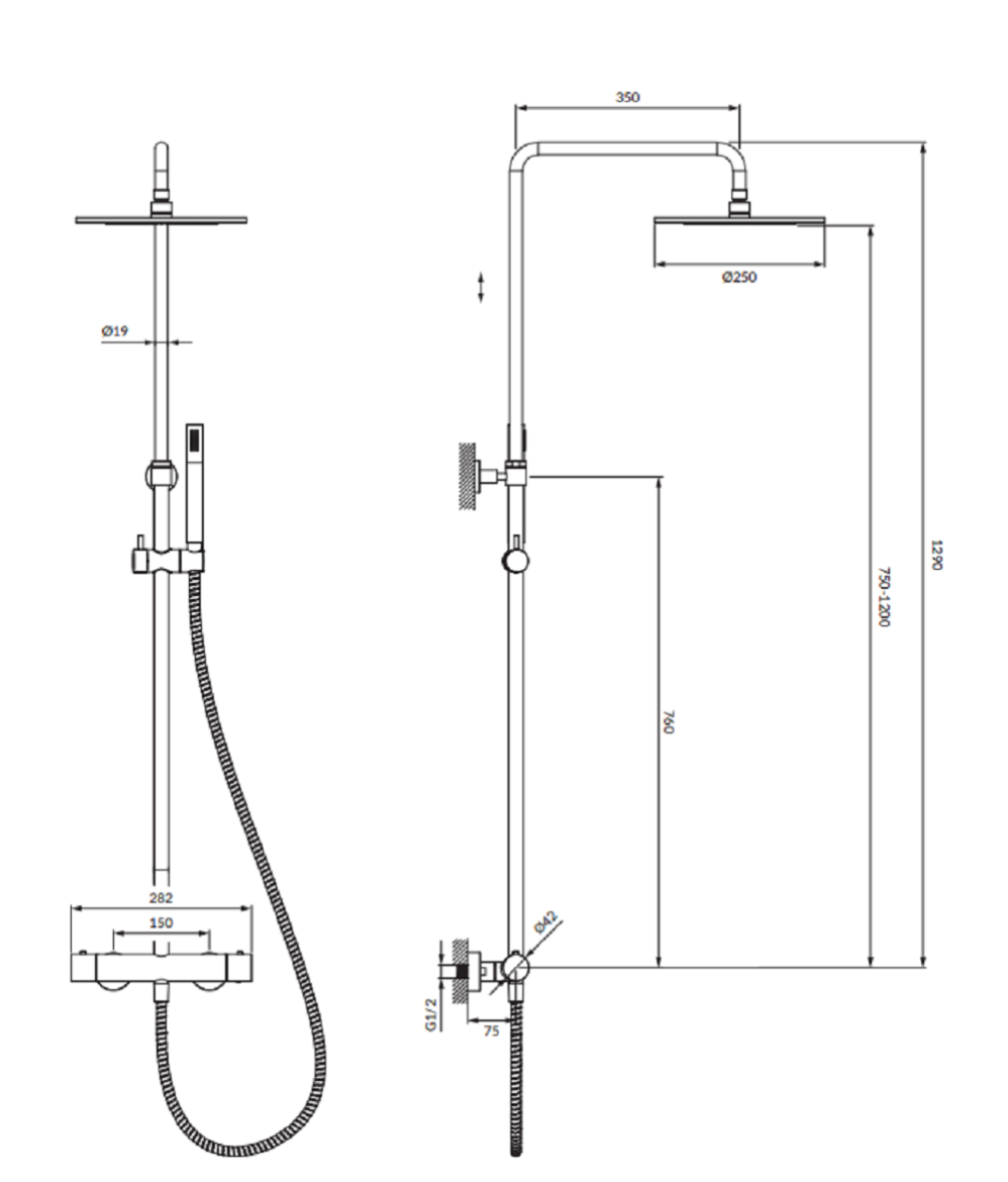 OTC | Sifone per doccia - Cromo - Altezza 7,9 cm - ⌀9 cm - 5