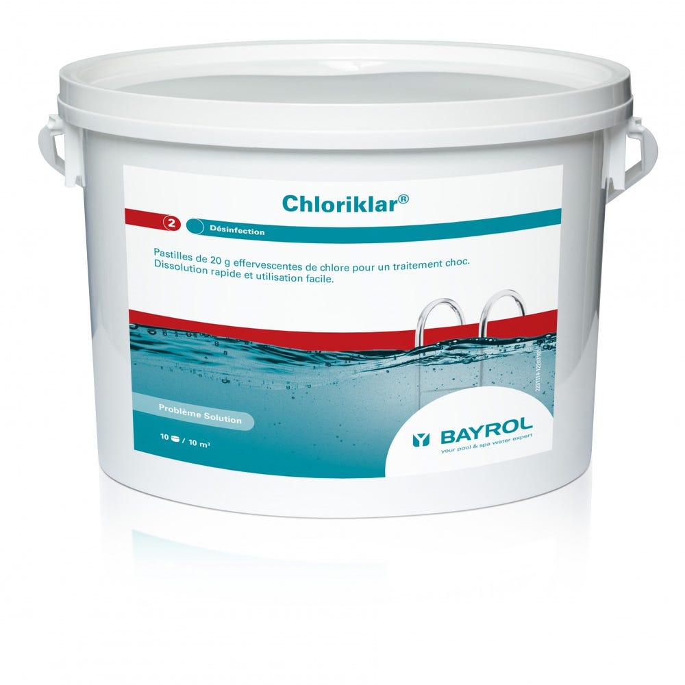 Chlore choc piscine BAYROL Chloriklar, pastille 5 kg