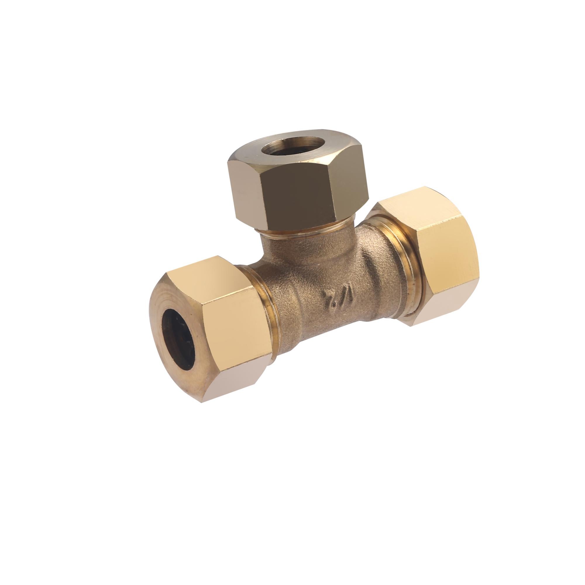 Maxline M8010 Raccordo A T Uguale 1/2 Pollice – Ottone Nichelato, A Compressione, Senza Saldatura, Per Tubi Maxline