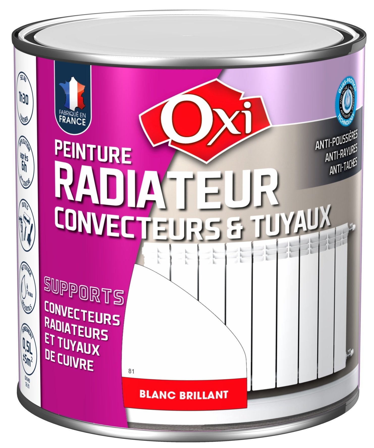 OXI PEINTURE RADIATEUR FONTE & ACIER - Peinture antirouille pour