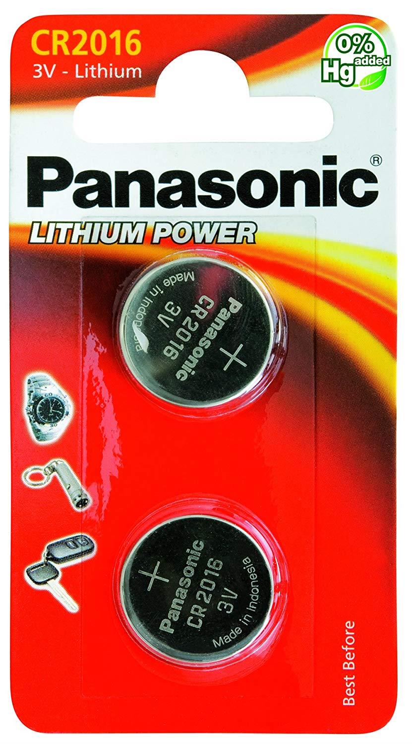 PANASONIC Blister de 2 Piles Bouton CR2016 Lithium 3 V