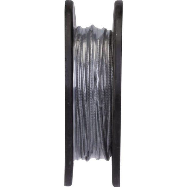 Câble acier gainé PVC Chapuis - Bobine de 50 m - Diamètre Câble 2,5 mm -  Extérieur 3,5 mm