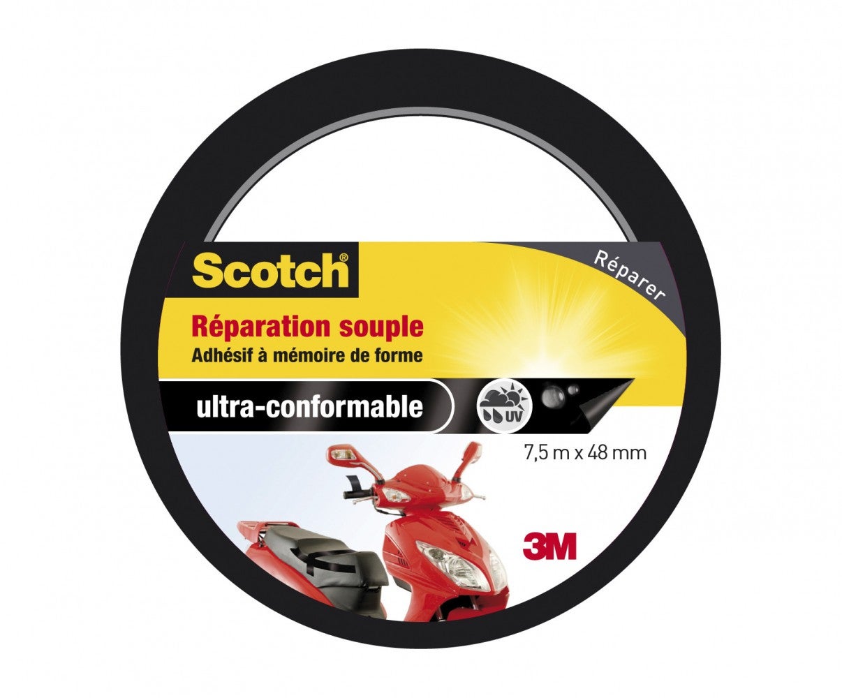 CENTRALE BRICO Ruban de réparation SCOTCH, une face L.3 m x l.25 mm noir  pas cher 