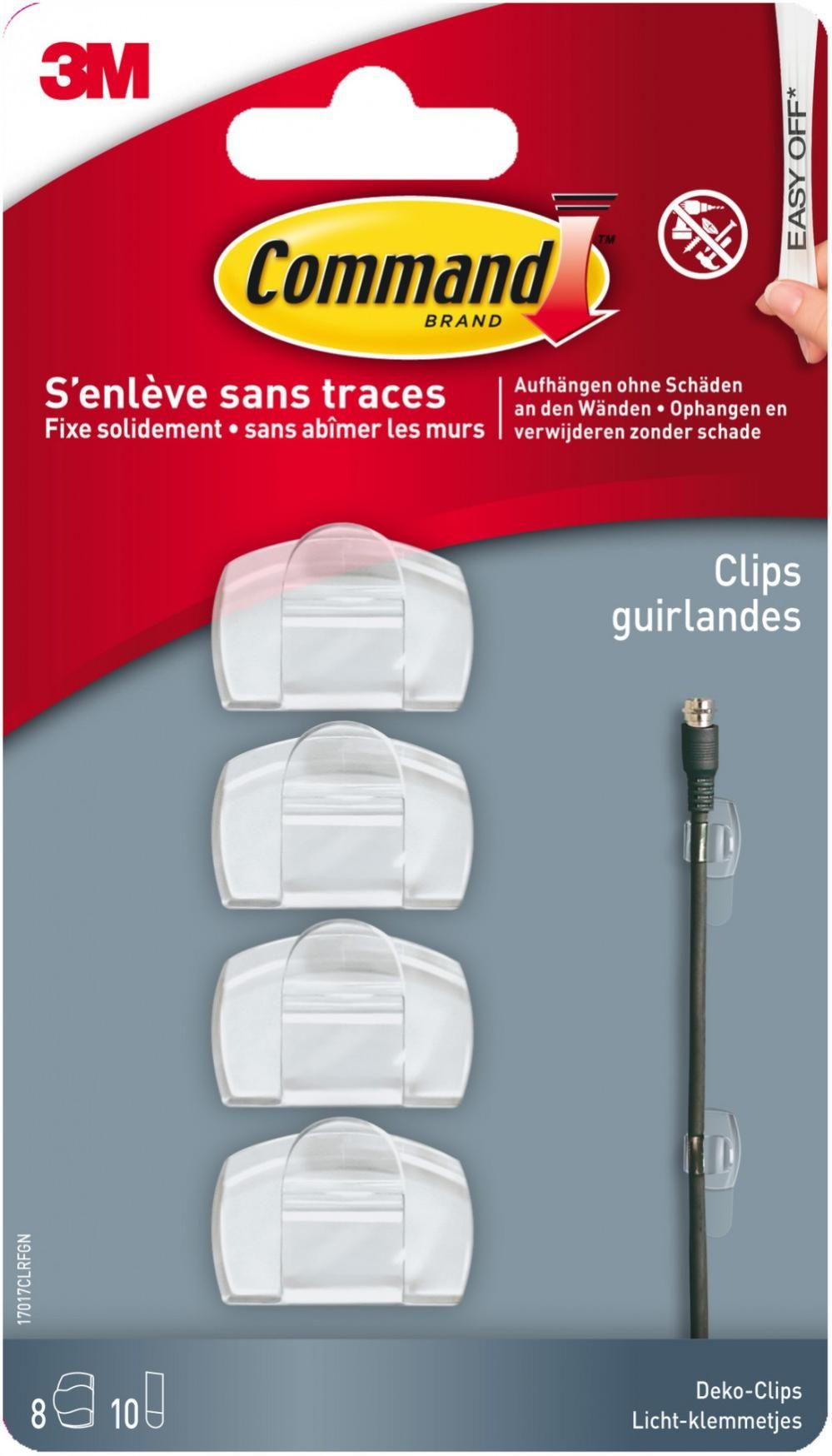 Juego de 4 ganchos adhesivos Para cables COMMAND transparente Leroy Merlin