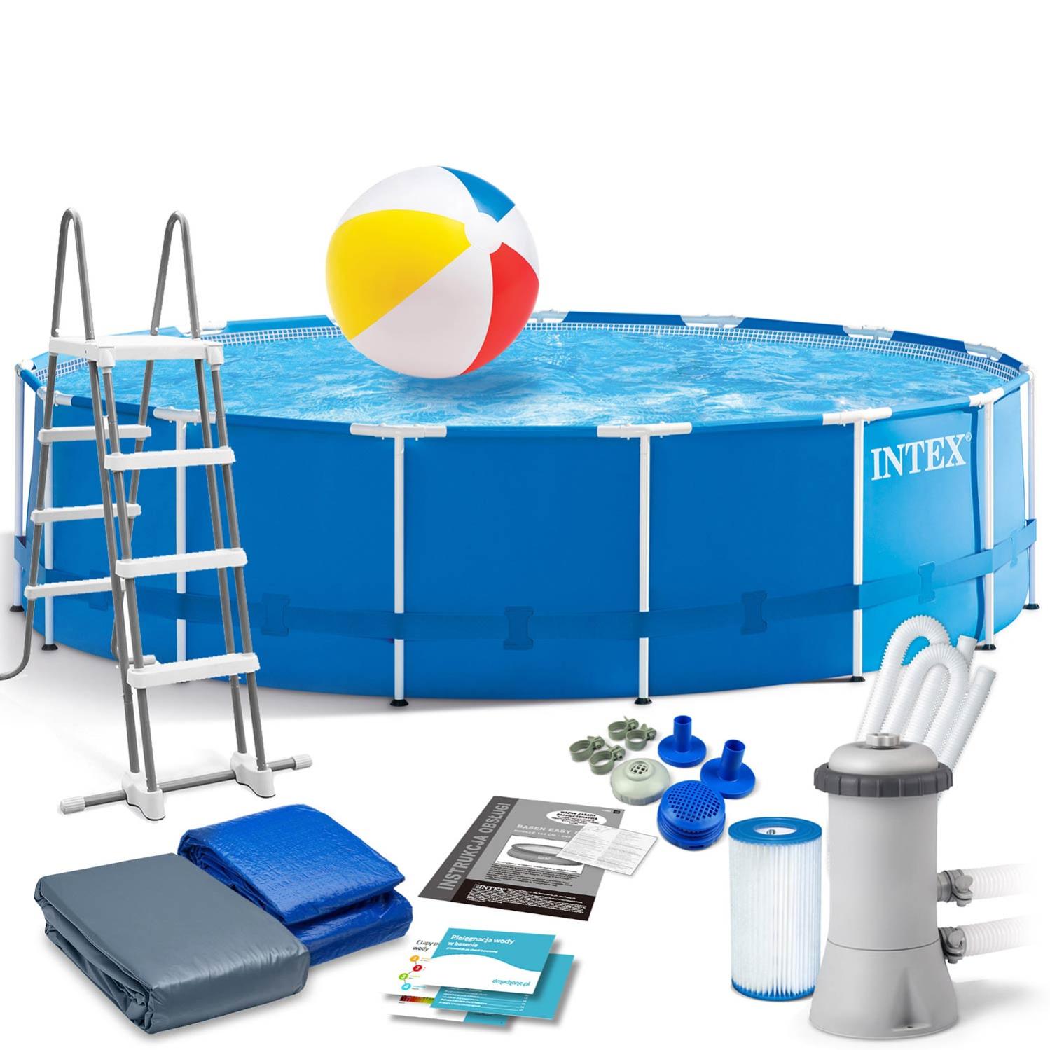 Intex 28242 Piscina Rotonda Frame 457x122 cm con Pompa Filtro | Leroy ...