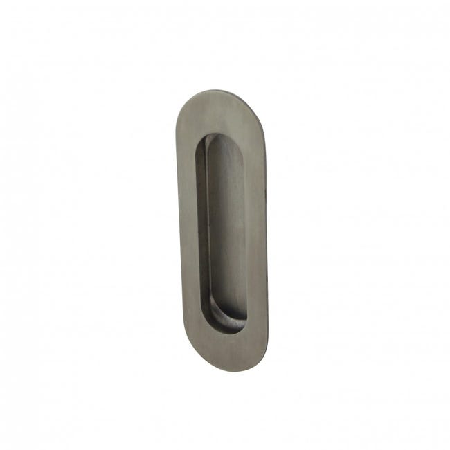 Tirador redondo para puerta corredera de acero inoxidable cepillado, gris