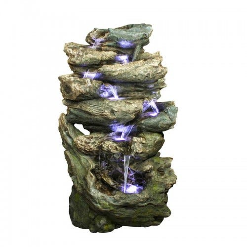 Fontaine cascade décorative Sedona avec pompe et éclairage - Ubbink