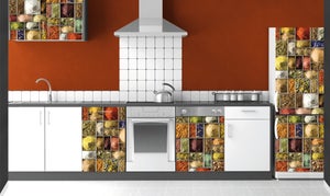 Pegatina decorativa del refrigerador, las reglas de la cocina en español,  59.5 cm x 180 cm