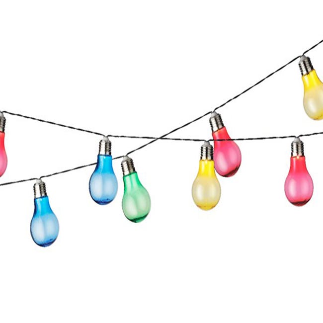 Guirlande lumineuse solaire 10 globes multicolore LED PARTY
