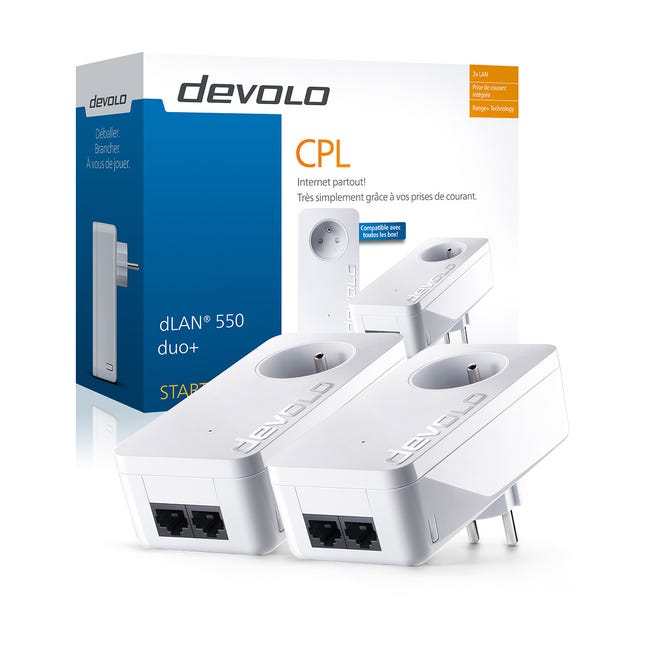 Devolo dLAN 550 WiFi Starter Kit CPL 500 Mbit/s Ethernet/LAN Blanc 2  pièce(s)