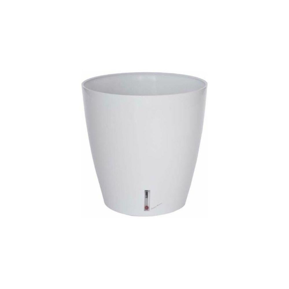 Prosper Plast DUOP120 Vaso Di Plastica Rotondo Con Sottovaso, Colore Caffè Latte, 12x12x11 Cm, Per Fiori E Piante