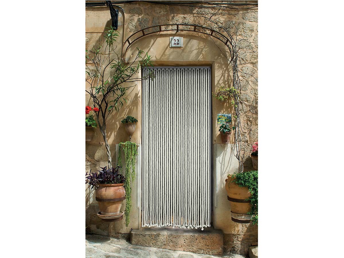 Cortina de puerta de cuerda trenzada de algodón blanco 90 x 200 cm - Morel