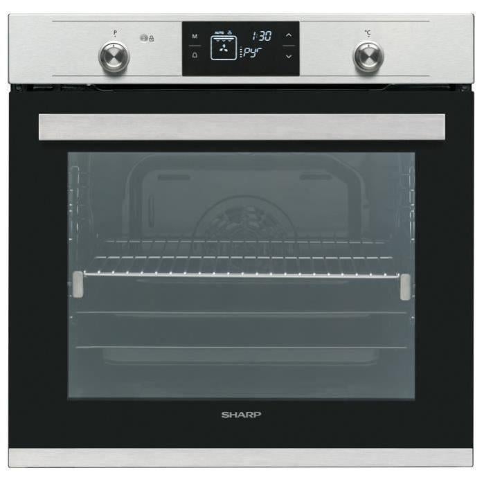 SHARP K71V28IM2 - Forno elettrico da incasso - 78 L - Pirolisi - Aria calda  - Porta fredda - Classe A - Acciaio inossidabile anti-traccia | Leroy Merlin