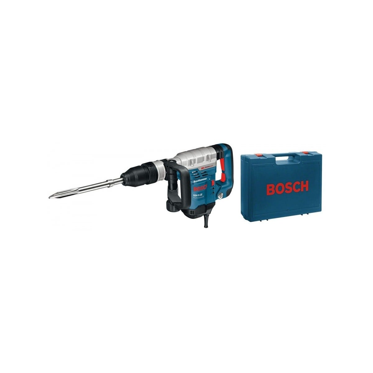 Bosch Professional perforateur burineur GSH 5 (SDS max, force de frappe 7,5  J, 1 100 W, avec burin pointu et coffret)