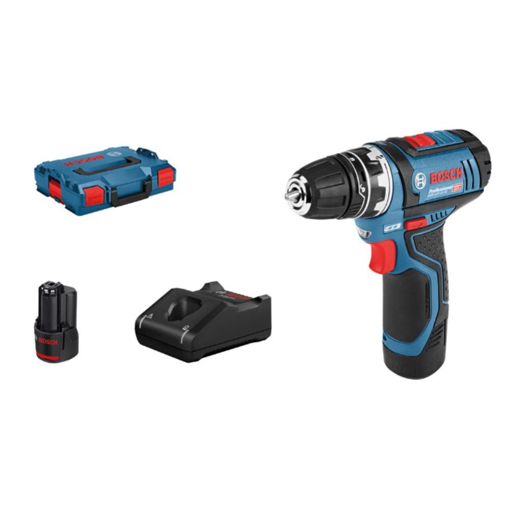 BATTERY DRILL GSR 12V15 FC + Drill Chuck con batteria 2x 2.0 AH in L
