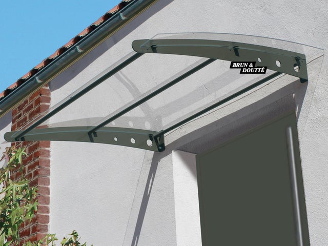 MARQUISE ALUMINIUM BROADWAY GRIS RAL 7016 - 140 X 90 cm - Pose sur platines