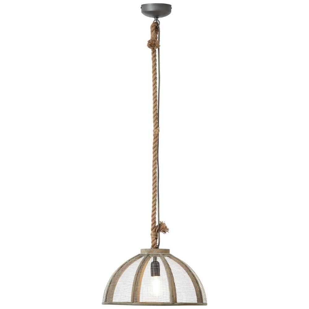 Suspension Métal Marron Corten Ø50cm - Abat-jour Cylindre Fait Main Italie
