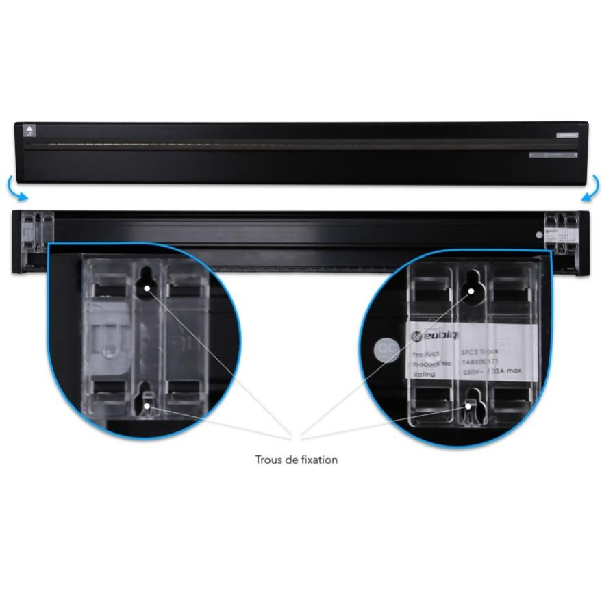 Rail Électrique E-genesis, 60 Cm - Raccord À Gauche - Noir Brossé - 4