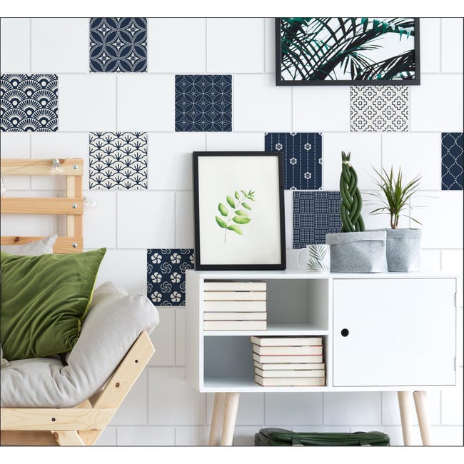 Piastrelle Adesive Cucina Geometria Blu Gialla Pavimento Pvc Adesivo Piastrelle Adesive Cucina Geometria Blu Gialla Pavimento Pvc Adesivo