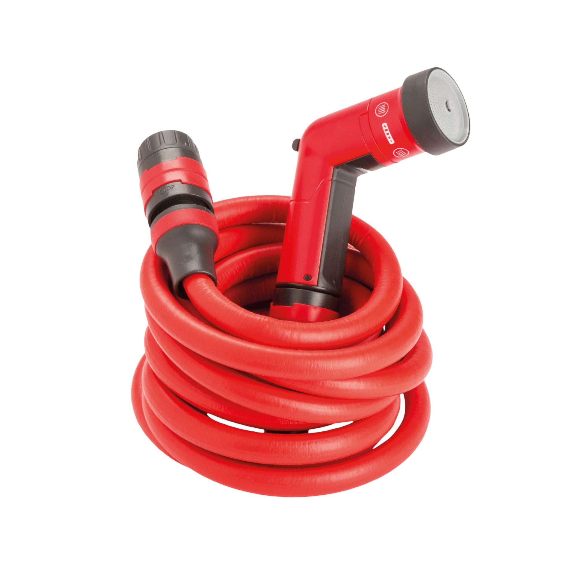 Tubo Acqua Da Giardino Estensibile FITT IKON PLUS 15m - Leggero, Con Pistola Multigetto, Adattatore E Supporto