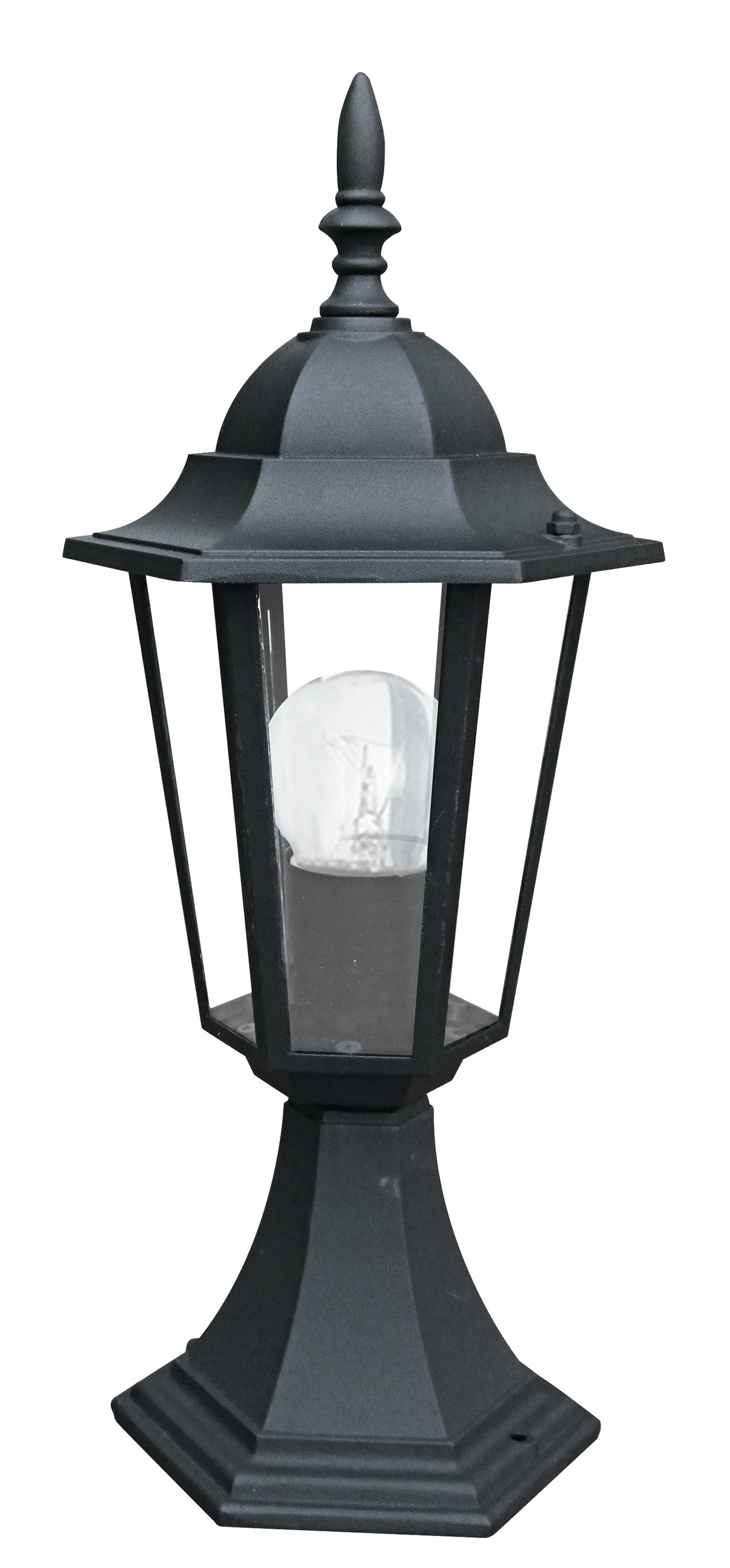 Lámpara exterior milano negro con difusor cristal (1xe27) ip44