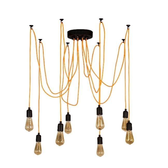 Lampe à Suspension Wire - Orange, noir - Homemania | Leroy Merlin