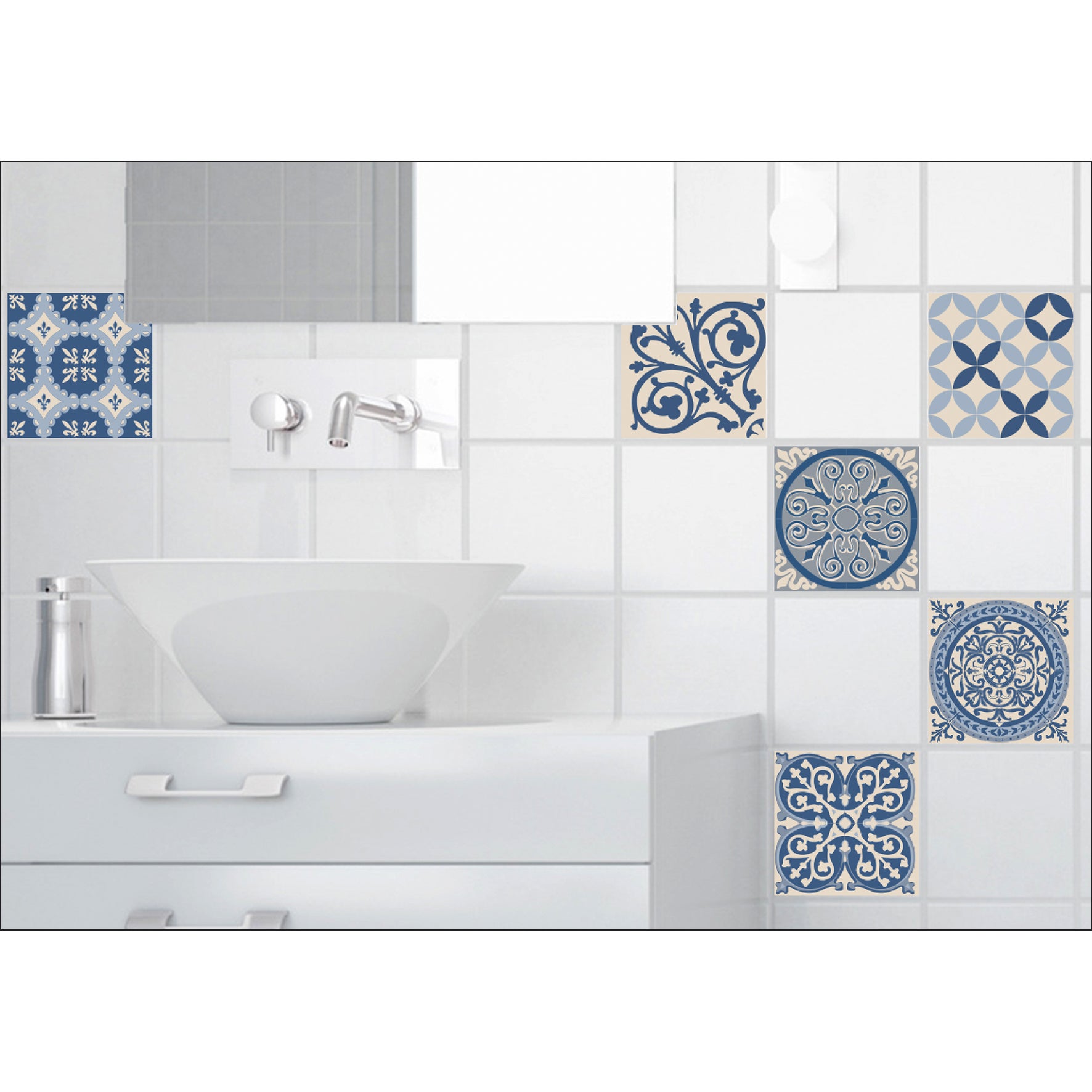 Azulejos Adhesivos Azul 15x15cm Pack De 48 Baldosas Modelo Hidráulico con  Ofertas en Carrefour