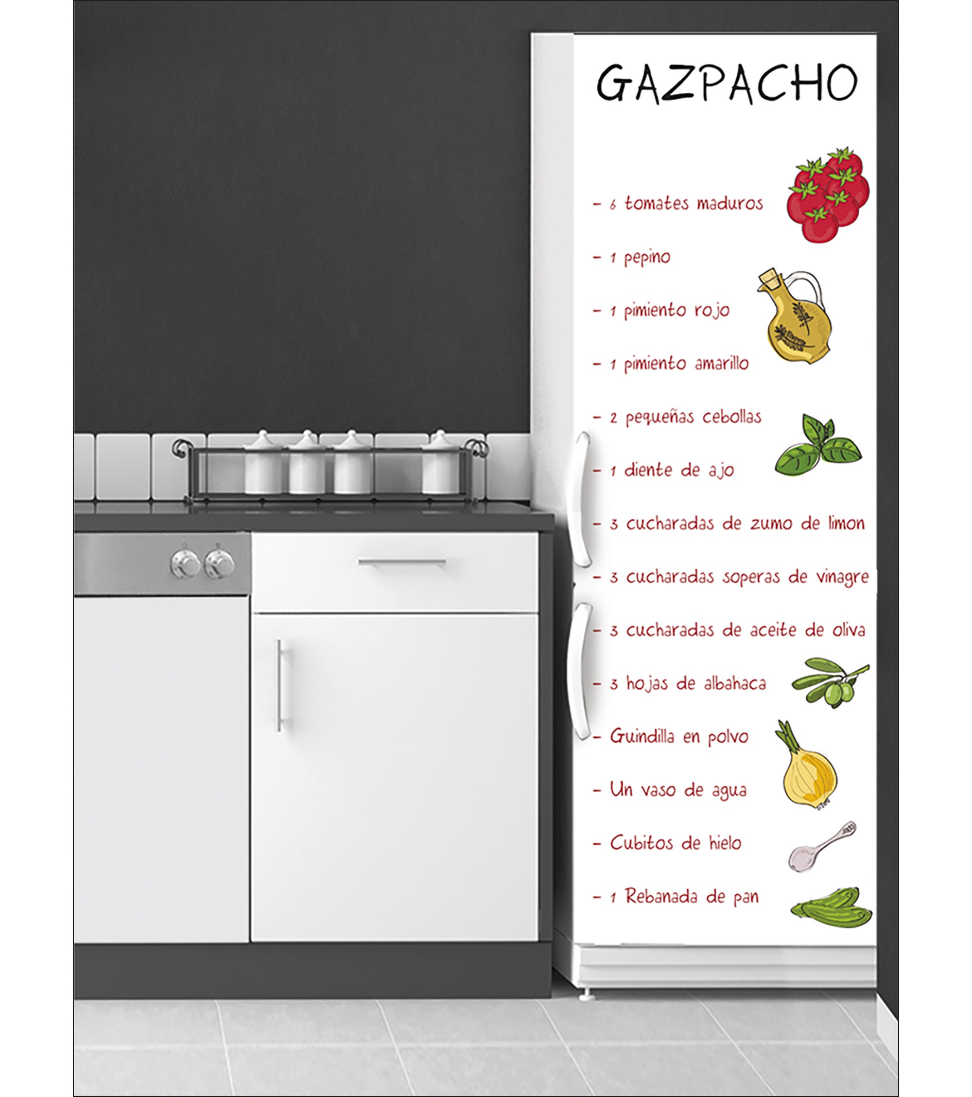Pegatina decorativa para refrigerador, tira cómica, amante de diálogo  inglés, 59.5 cm x 180 cm