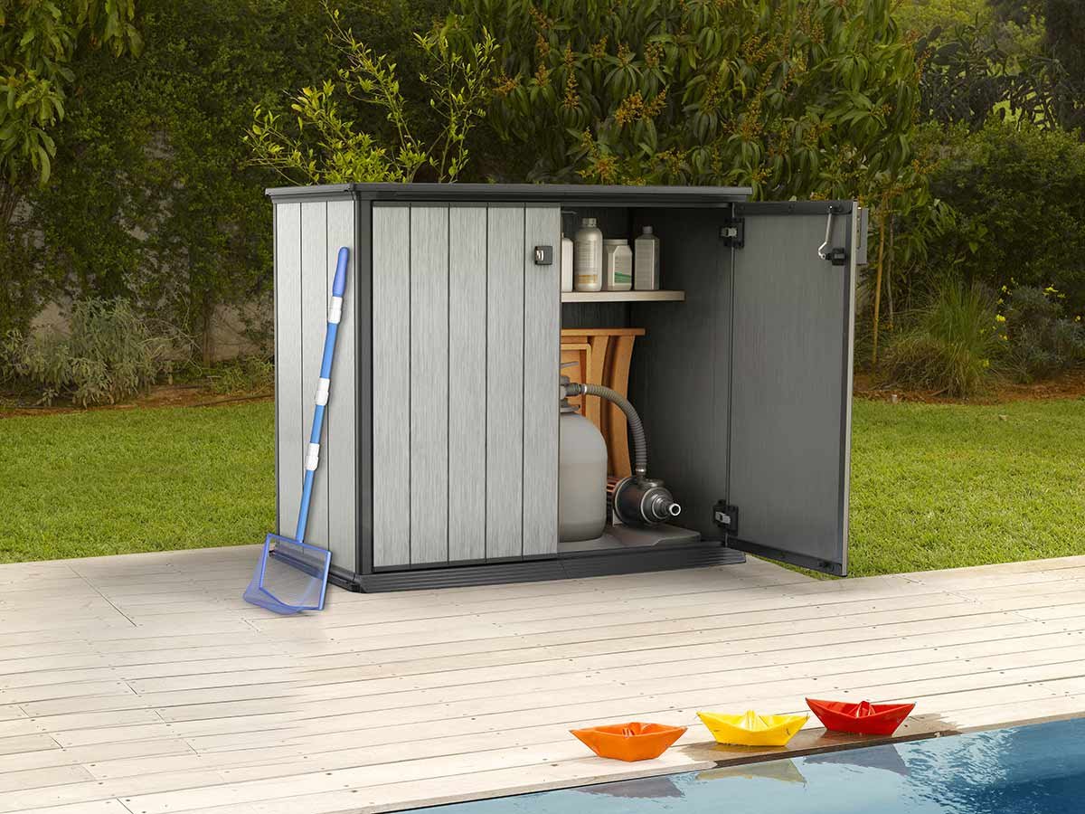 Armoire De Jardin Basse En Résine Brossium 1000 L Keter Leroy Merlin