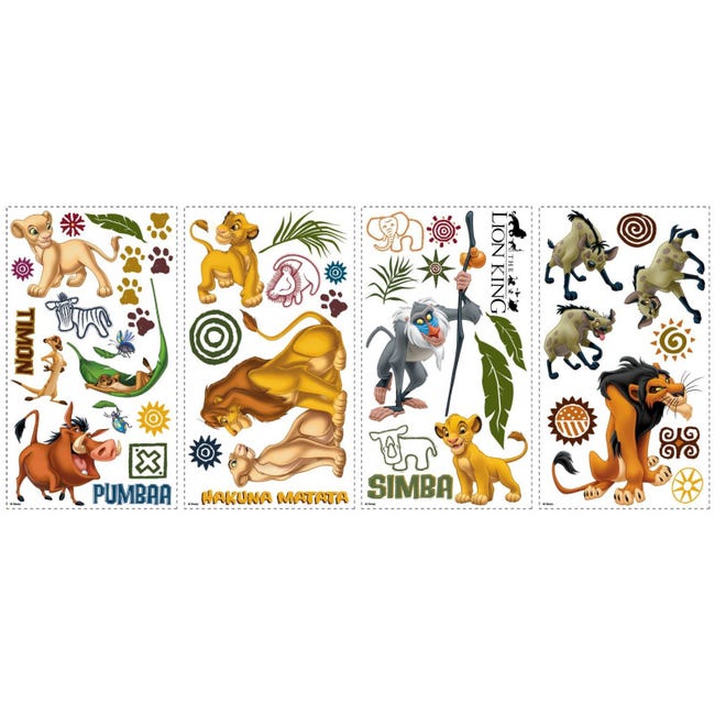 Stickers Géant Simba Et Timon et Pumba Roi Lion Disney - Stickers BUT