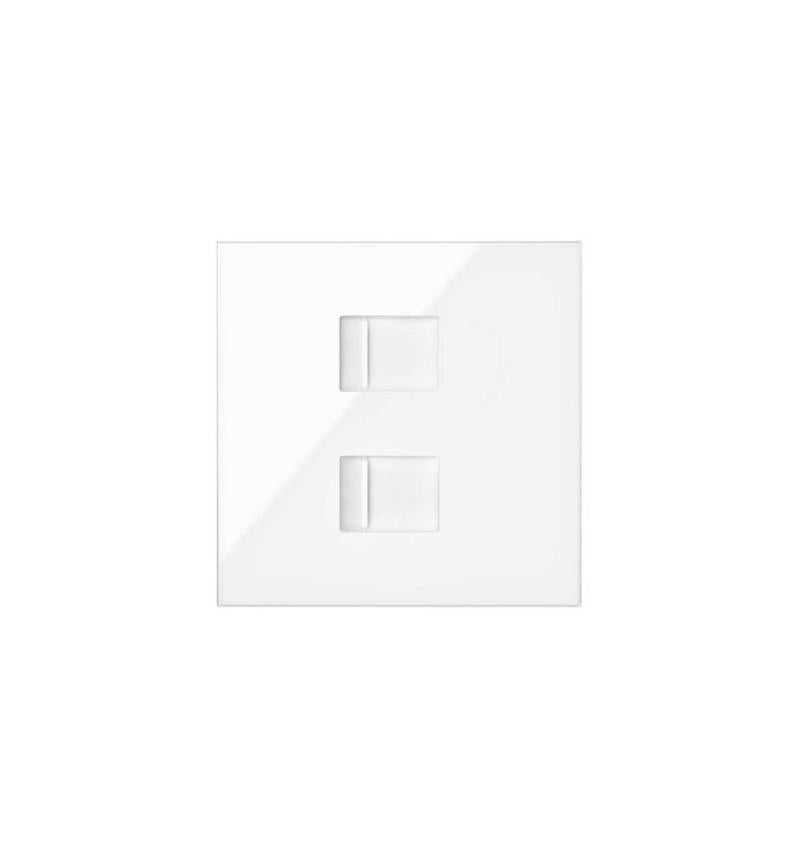 Plaque VD plate CG pour 2 RJ45 avec 2 modules Simon 100 blanc SIMON Leroy Merlin