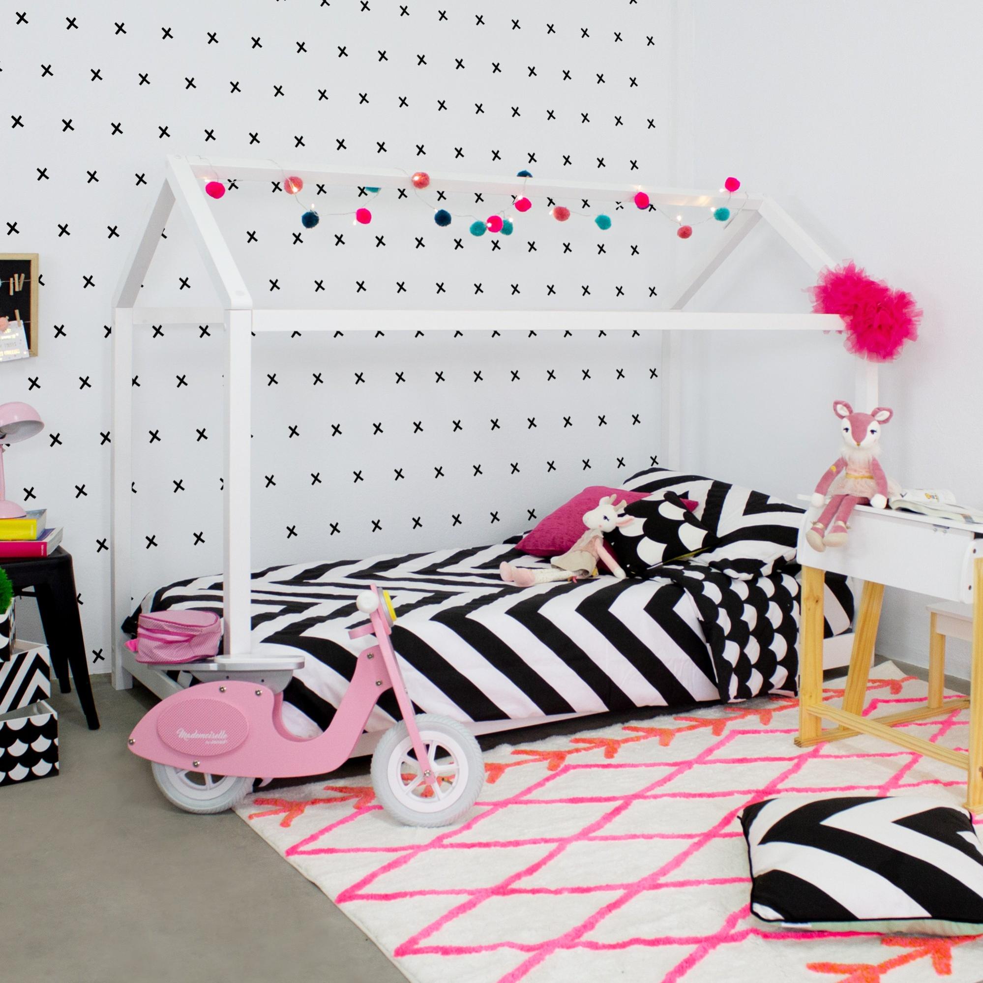 Lettino Bambini Con Luci LED - Testiera A Conchiglia, 140x200 Cm