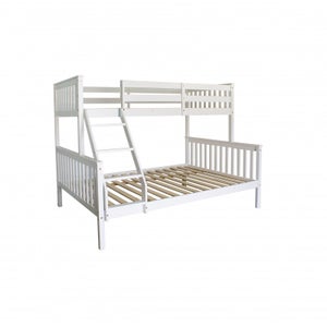 Letto adulto，Giroletto，Struttura del letto Legno Massello Bianco 135x190 cm  4FT6 Double DGVS4545984 MaisonChic