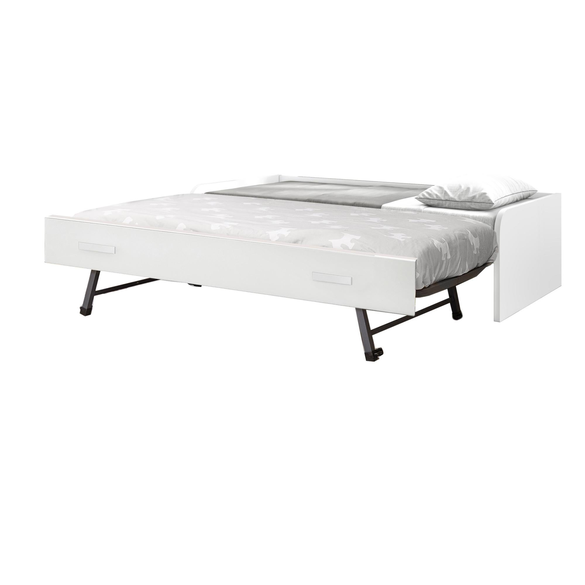 Cama blanca nido + elevable Luca 105x190cm - CAMA + SOMIER + COLCHÓN | Leroy Merlin